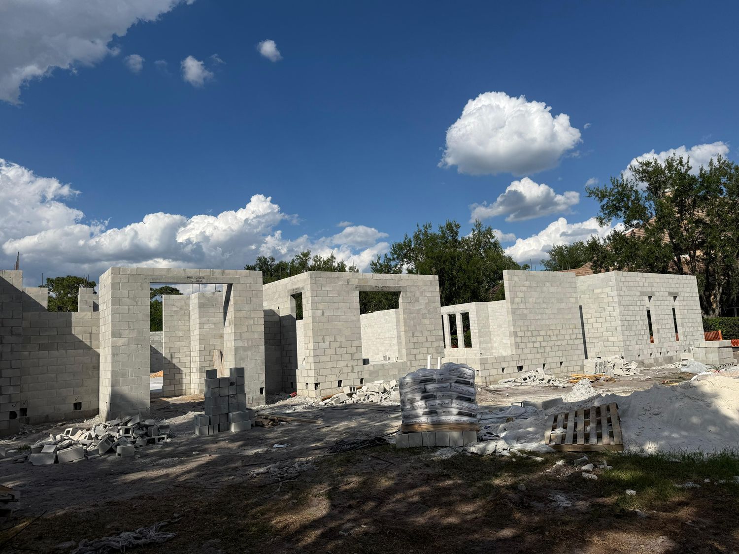 Concrete Foundation and Block Structure