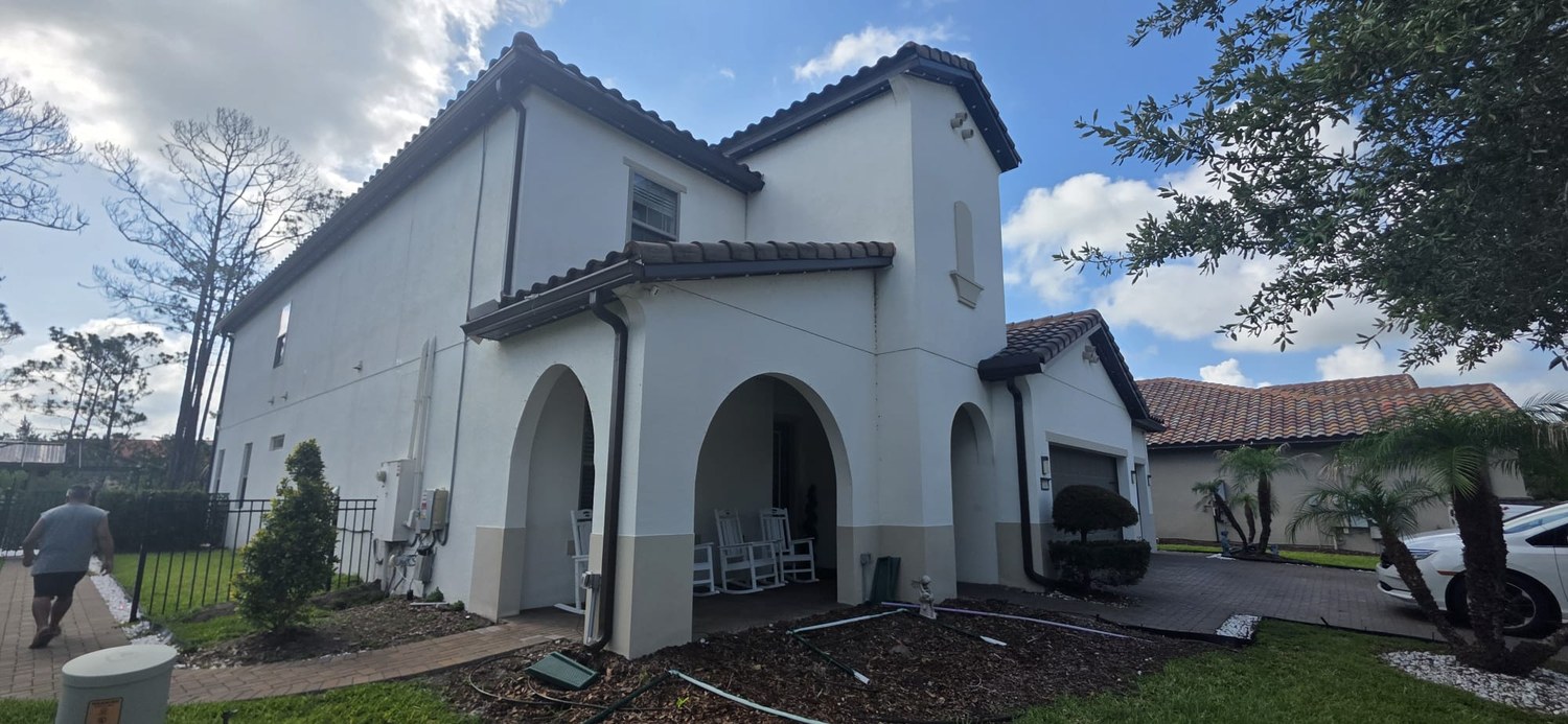 Exterior Color Change, Mediterranean Home